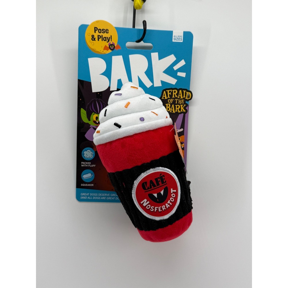 Bark Cafe Nosferatoot Coffee Plush Dog Toy Squeaker